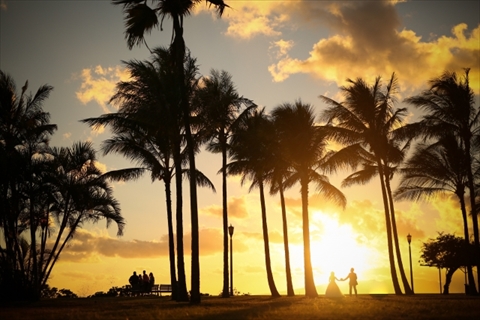 ハワイの夕日