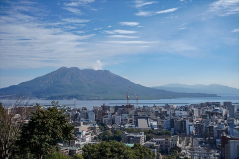 城山展望台から見る桜島