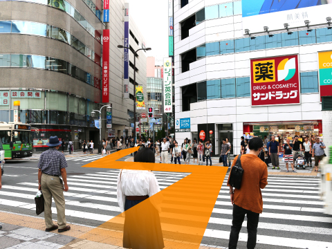 2つ目の横断歩道を渡ってUFJ銀行の手前の道に入る